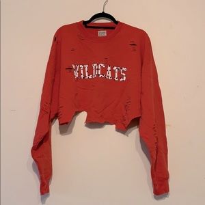 Furst of a Kind cropped distressed sweatshirt